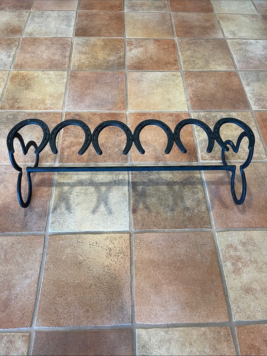 Handmade Other - Metal Horse Shoe handmade boot rack  - Black